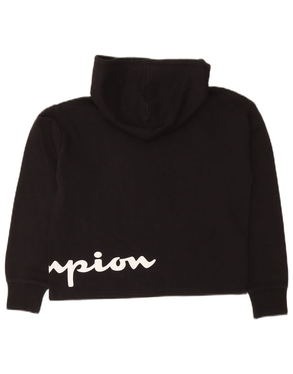 Maglione con cappuccio grafico Champion da ragazzo, 9-10 anni, cotone nero medio