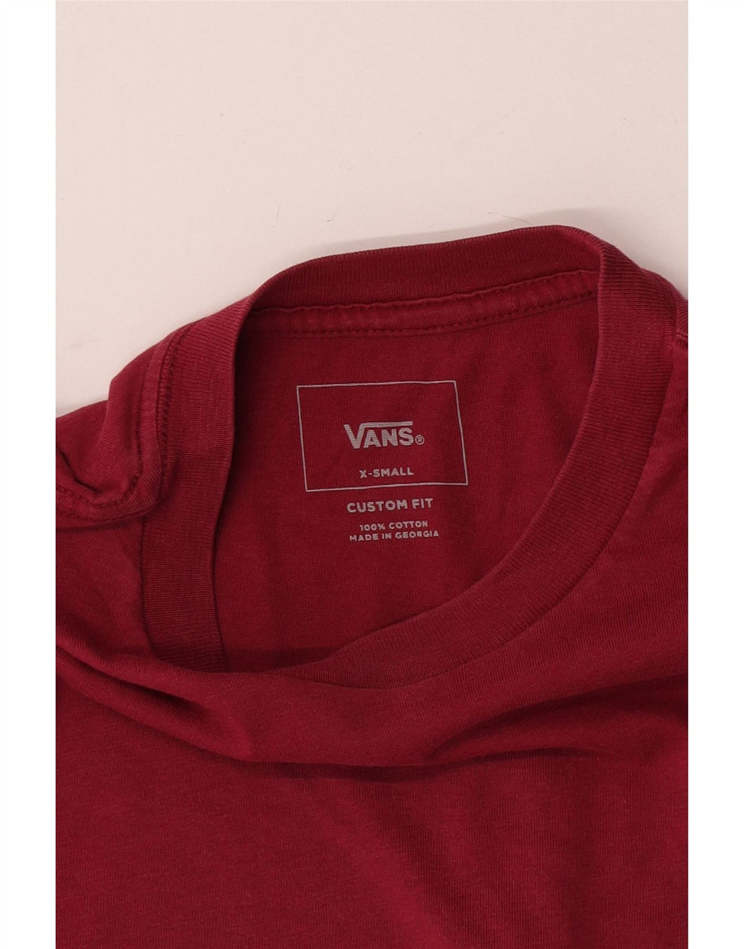 T-shirt da uomo Custom Fit Vans XS rossa in cotone
