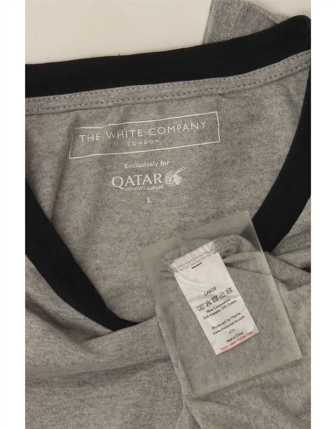 The White Company Maglia da uomo a maniche lunghe grande in poliestere color block grigio