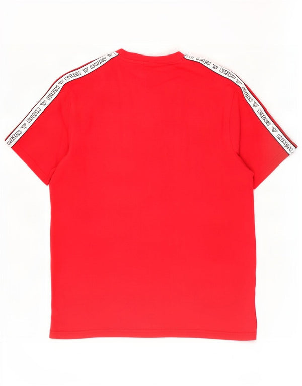 Kappa Mens Graphic T-Shirt Top Medium Red Colourblock Cotton