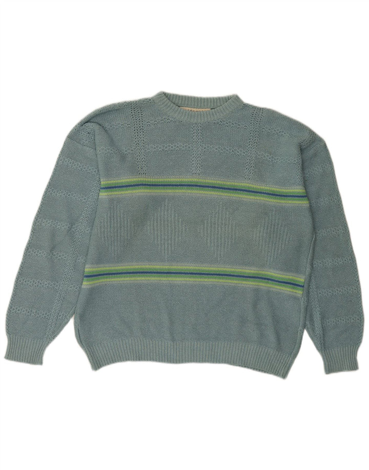Maglione Uomo Girocollo I Maschi IT 50 Seta Rigata Turchese Medio