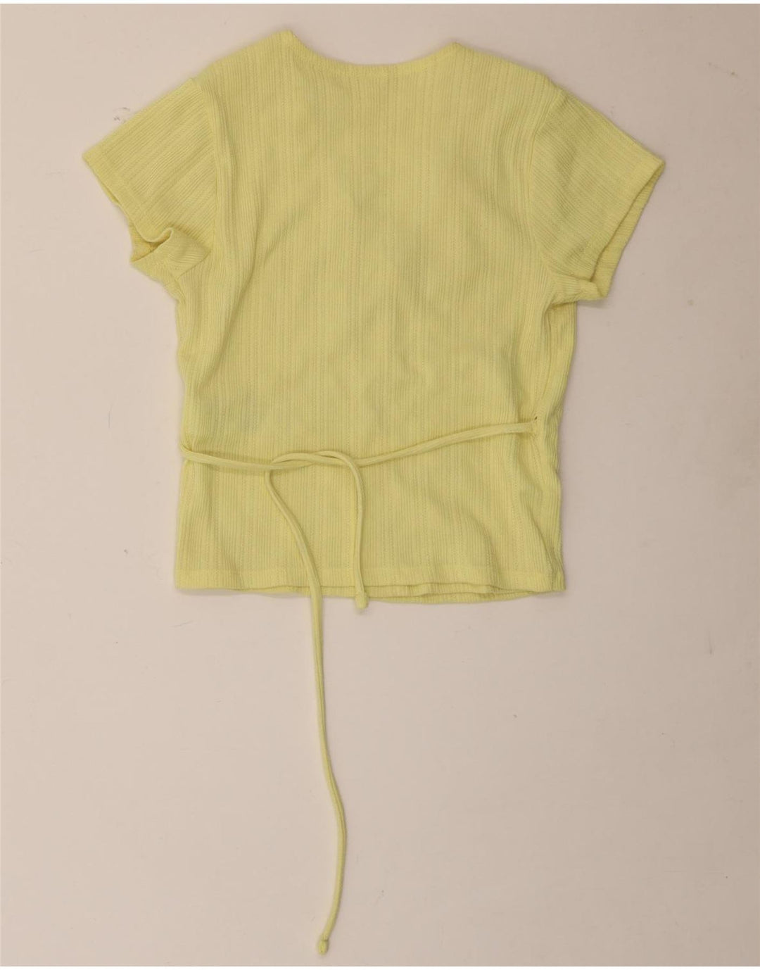 Levi's Donna Crop Wrap Cardigan Top UK 8 Piccolo Cotone Giallo
