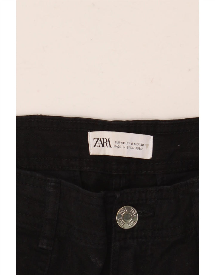 Jeans dritti cargo da donna ZARA EU 40 medio W30 L32 neri
