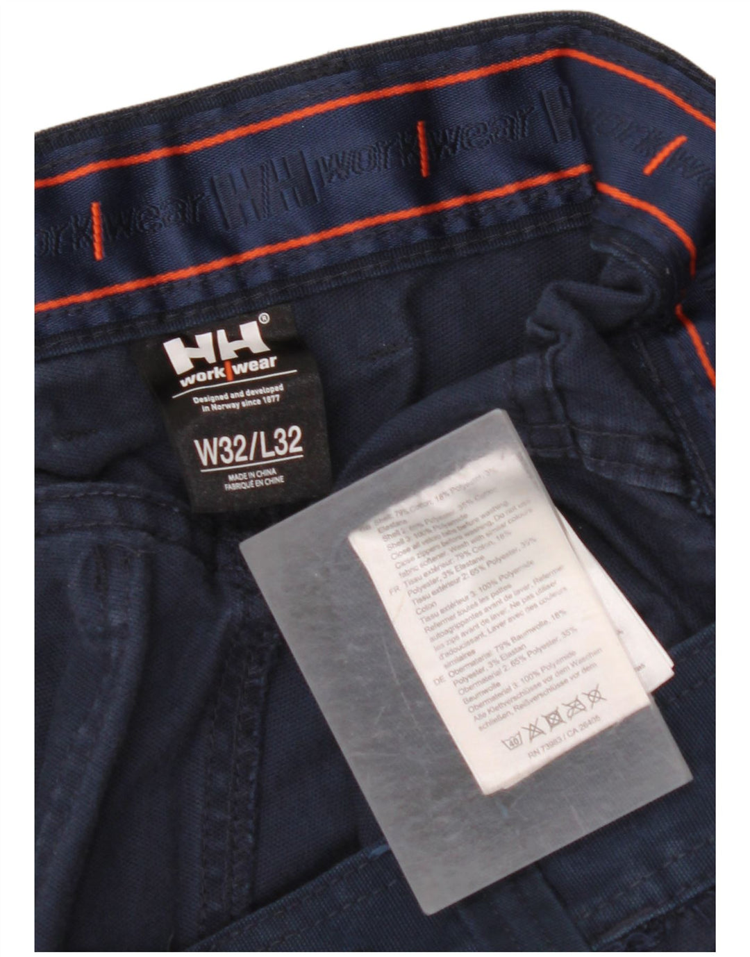 Pantaloni cargo dritti da uomo HELLY HANSEN W32 L32 poliestere blu navy