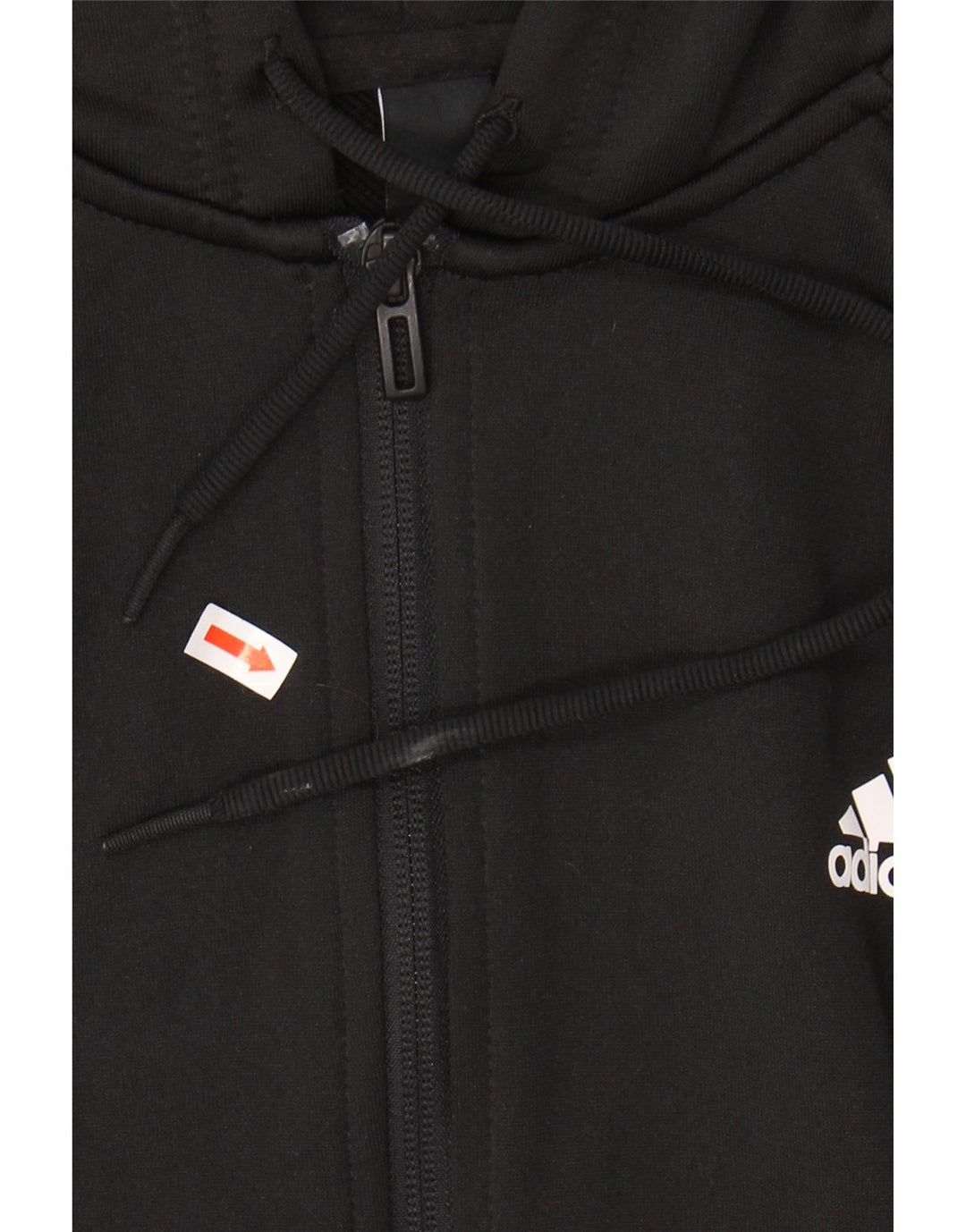 ADIDAS Womens Graphic Zip Hoodie Sweater UK 12/14 Medium Black Polyester