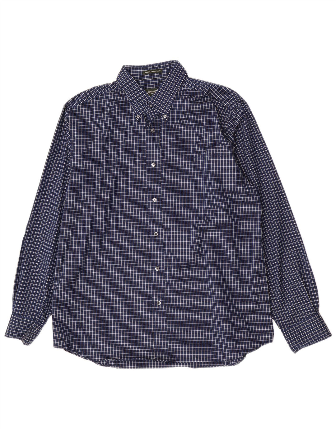 Camicia da uomo Eddie Bauer di grandi dimensioni in cotone a quadri blu navy
