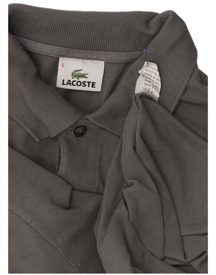 Polo da uomo Lacoste taglia 5 grande in cotone grigio