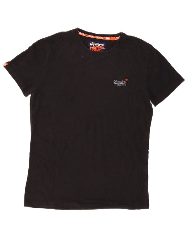 T-shirt da uomo Superdry Top Small in cotone nero