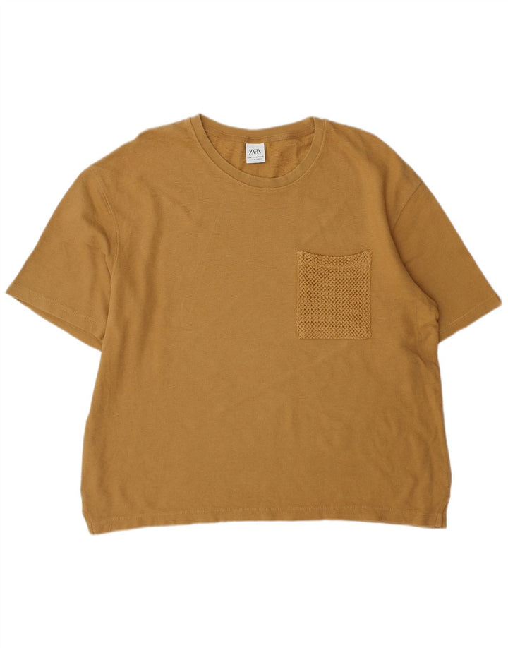 T-shirt oversize da donna Zara UK 12 Marrone medio