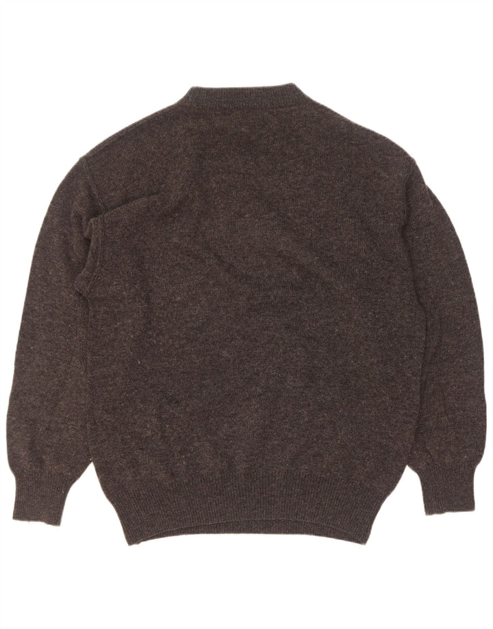 Maglione vintage da uomo con collo alto e collo alto IT 48 Colorblock grigio medio