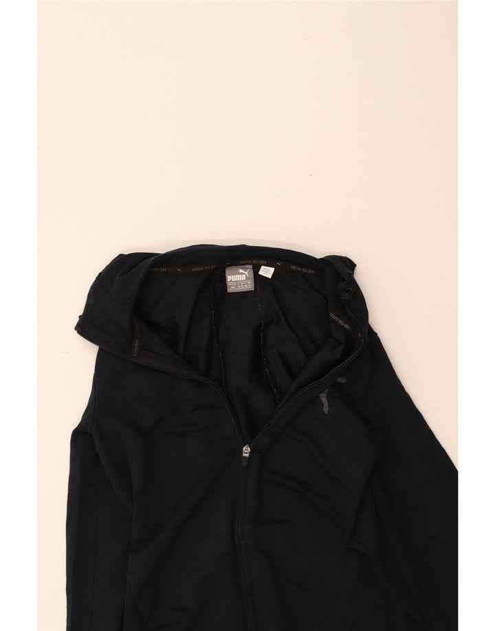 PUMA Womens Graphic Zip Hoodie Sweater UK 12 Medium Navy Blue Vintage Puma and Second-Hand Puma from Messina Hembry 