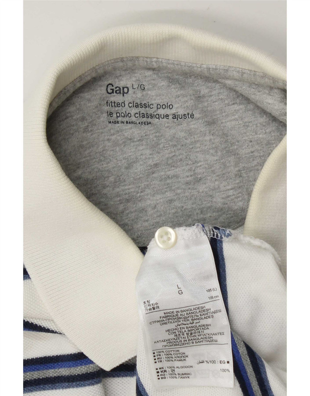 Polo da uomo Gap in cotone a righe grandi bianche