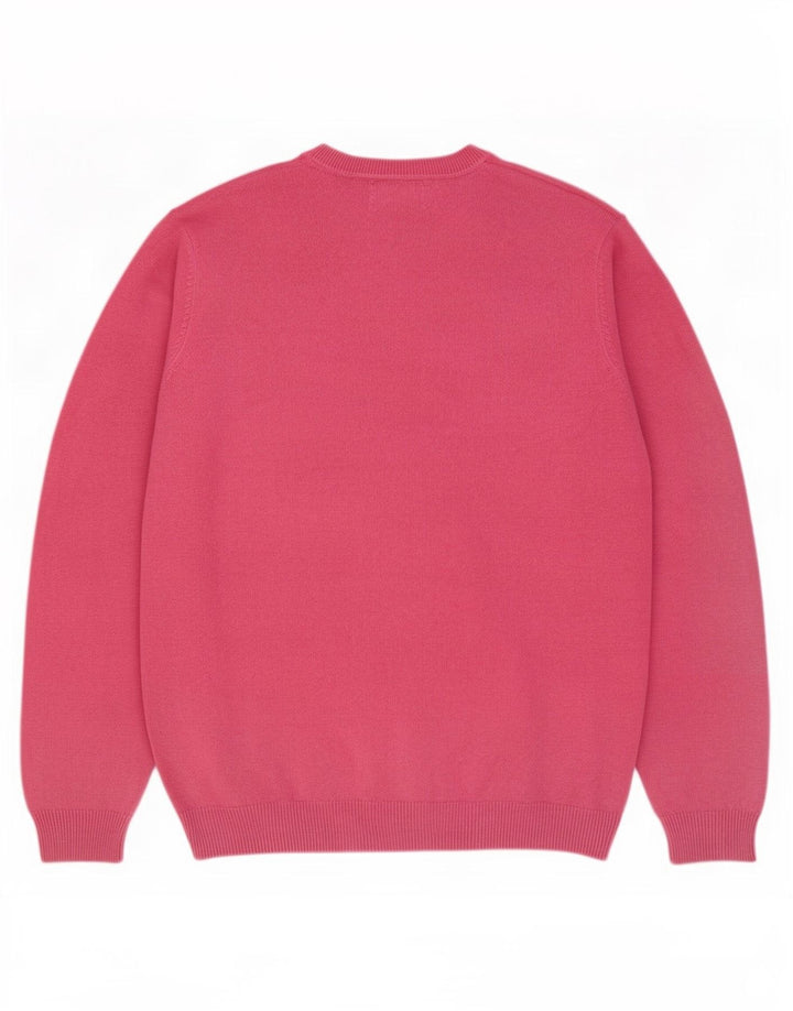 Marks & Spencer Maglione da uomo con scollo a V blu Harbour, grande lino rosa