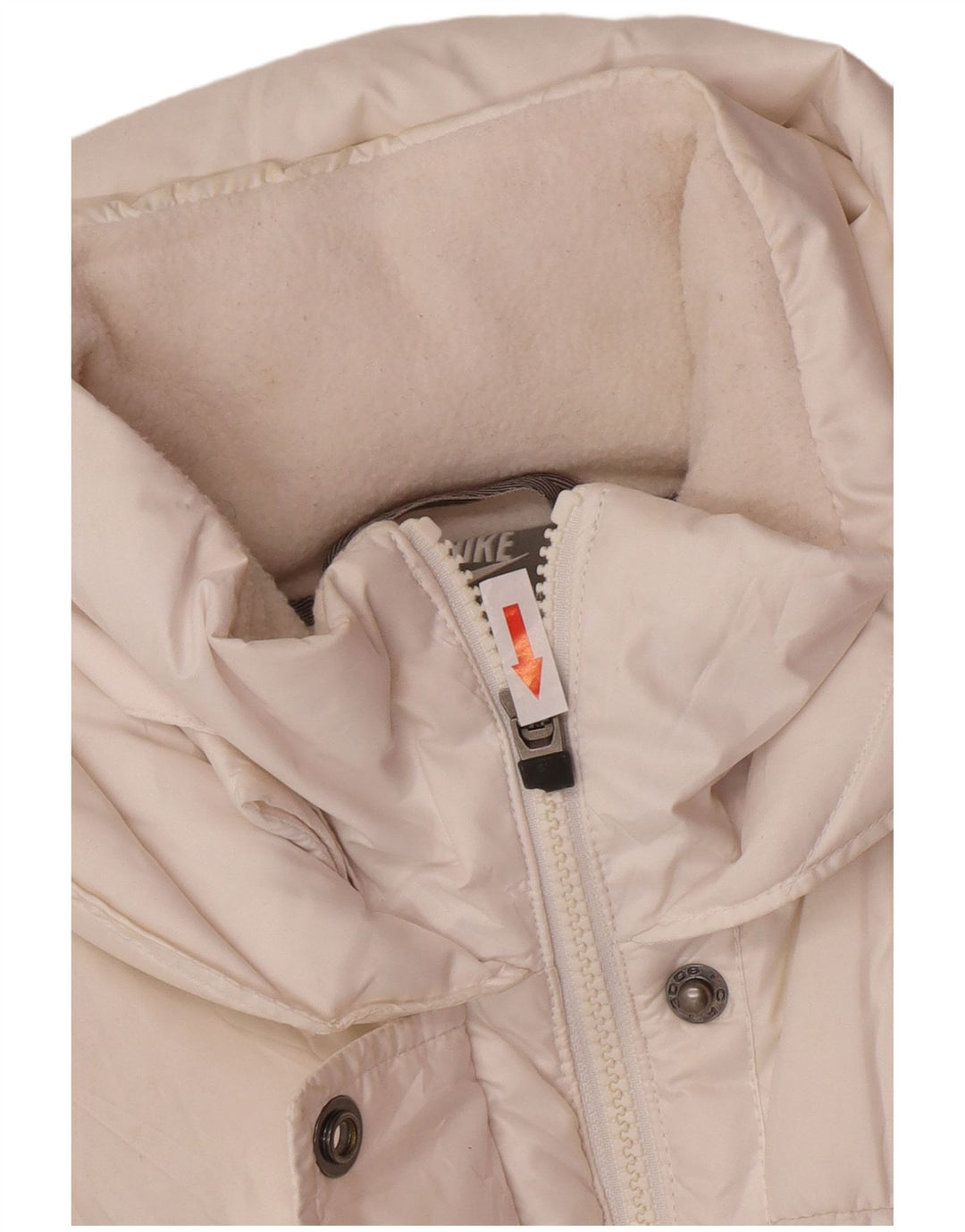 Gilet imbottito con cappuccio da donna Nike UK 12/14 poliestere bianco medio