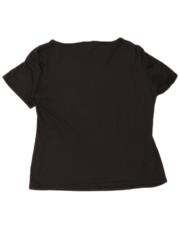 ELENA MIRO T-shirt grafica da donna slim fit UK 12 medio nero