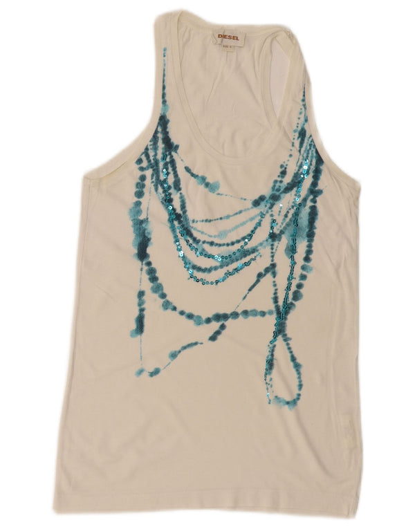 Canotta da donna Diesel UK 10 piccola in cotone bianco