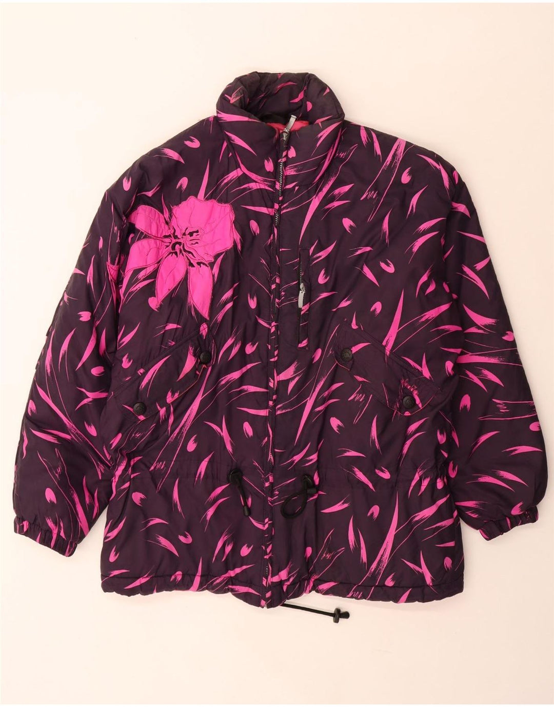 Giacca a vento oversize da donna Diadora UK 14 Viola medio floreale