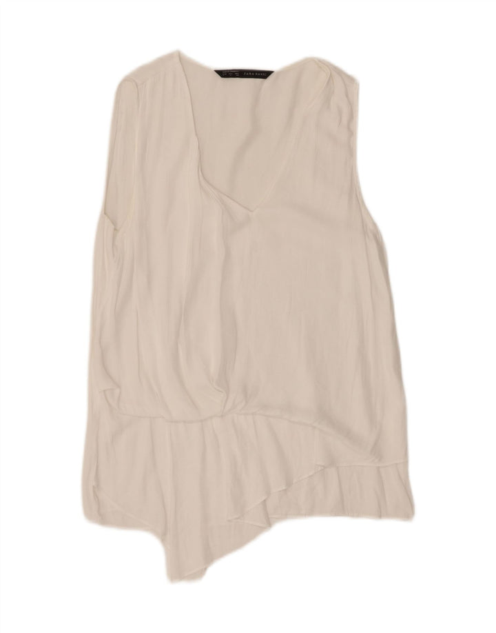 Camicetta senza maniche da donna Zara UK 10 piccola bianca