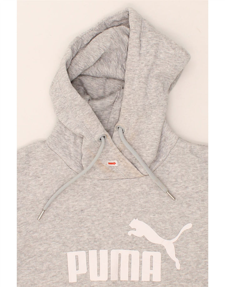 PUMA Womens Graphic Hoodie Jumper UK 14 Large Grey Vintage Puma and Second-Hand Puma from Messina Hembry 
