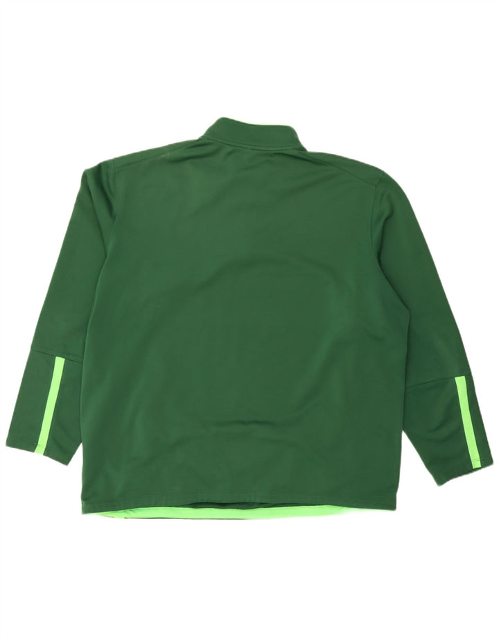 Top della tuta da ginnastica Nike Therma-Fit con collo e zip da uomo 2XL verde poliestere