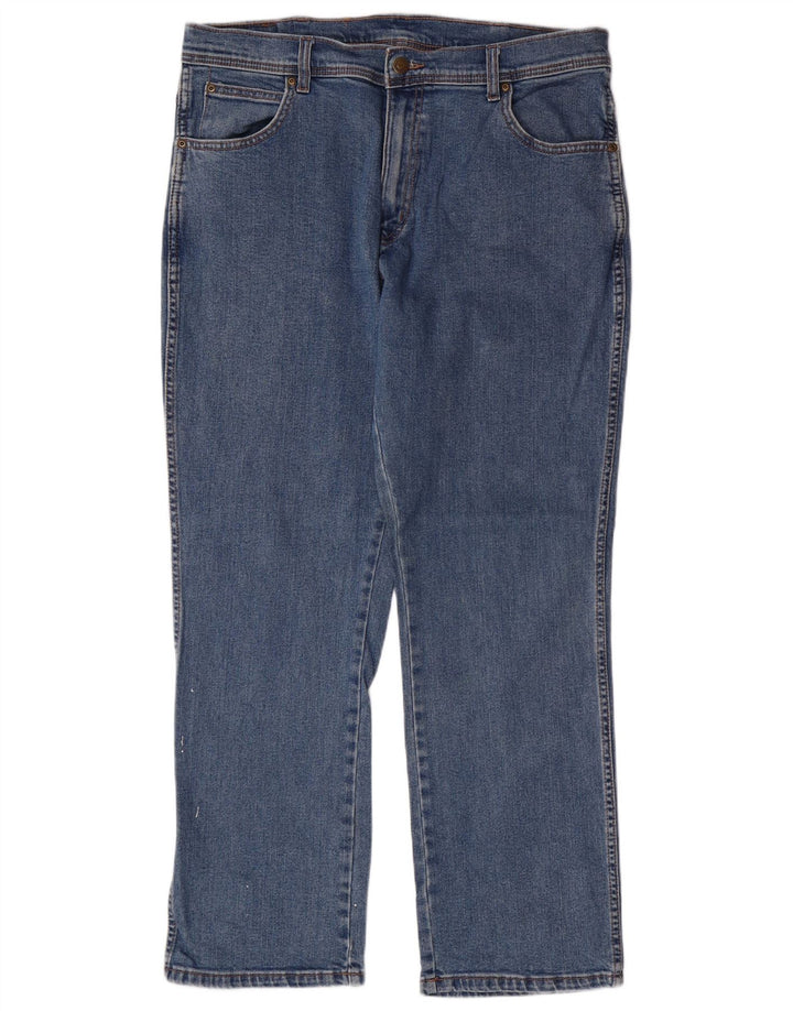 Jeans dritti da uomo WRANGLER W36 L30 cotone blu