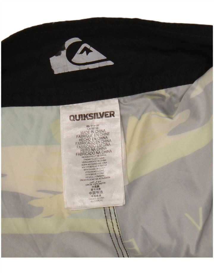 Pantaloncini da bagno grafici da uomo Quiksilver grandi in poliestere a righe nere