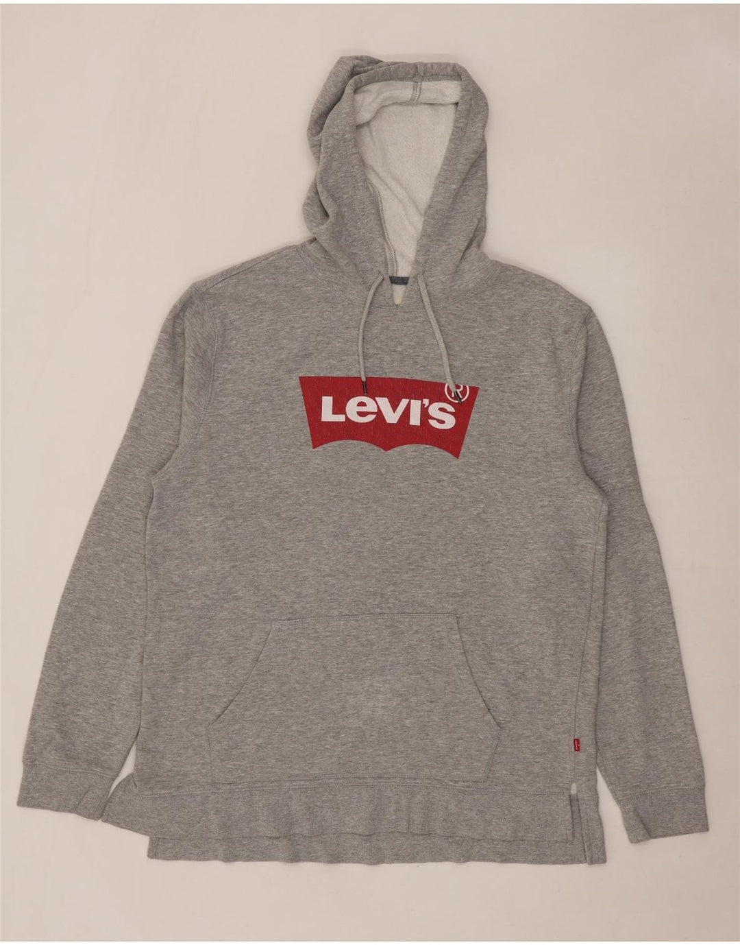 Maglione con cappuccio grafico da uomo Levi's, grande cotone chiazzato grigio