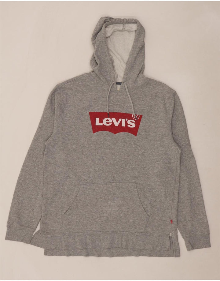 Maglione con cappuccio grafico da uomo Levi's, grande cotone chiazzato grigio