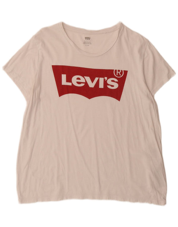 T-shirt grafica da donna Levi's Top UK 18 XL cotone bianco