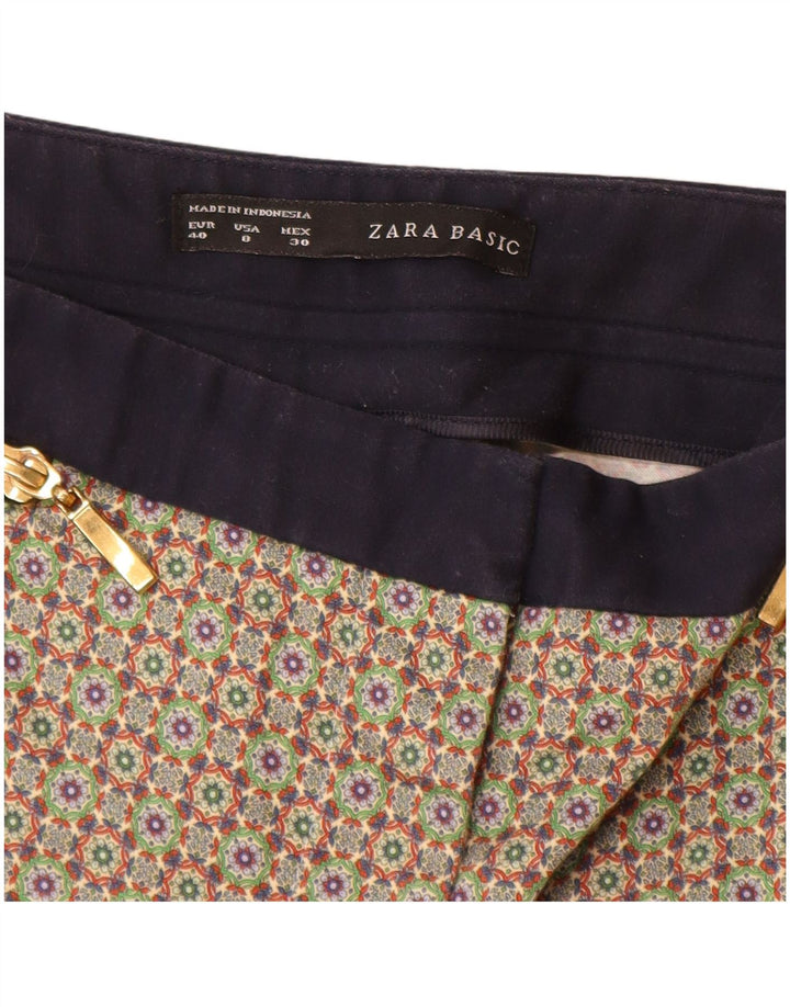 Pantaloni corti da donna Zara EU 40 medi W30 L24 multicolore geometrico