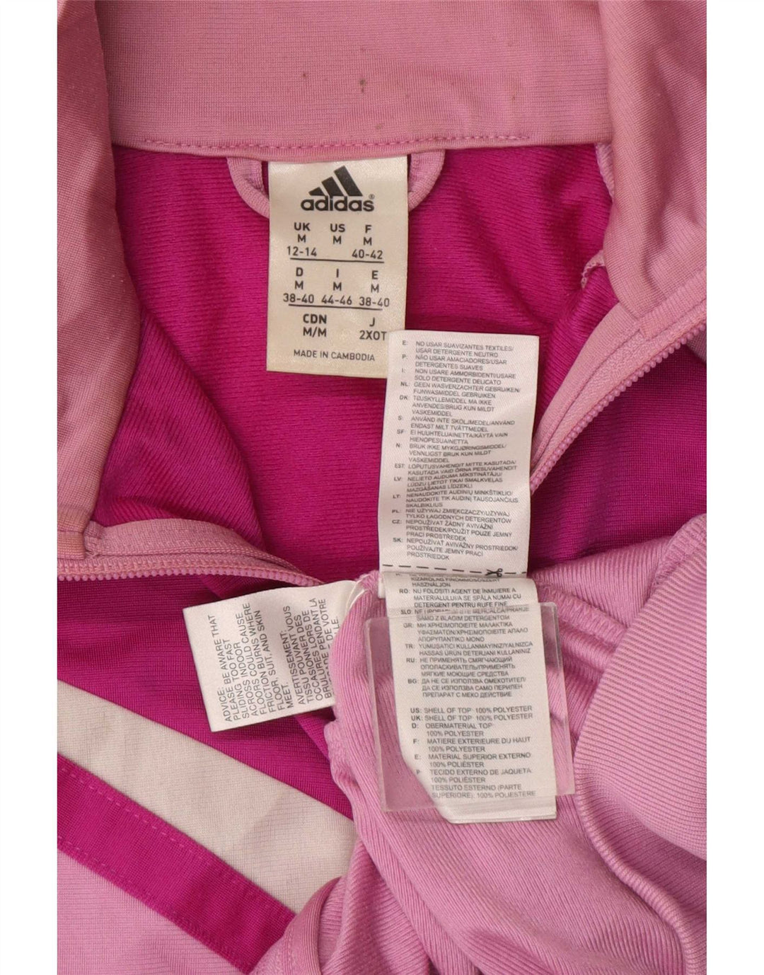 Giacca da tuta da donna Adidas UK 12/14 Colore rosa medio
