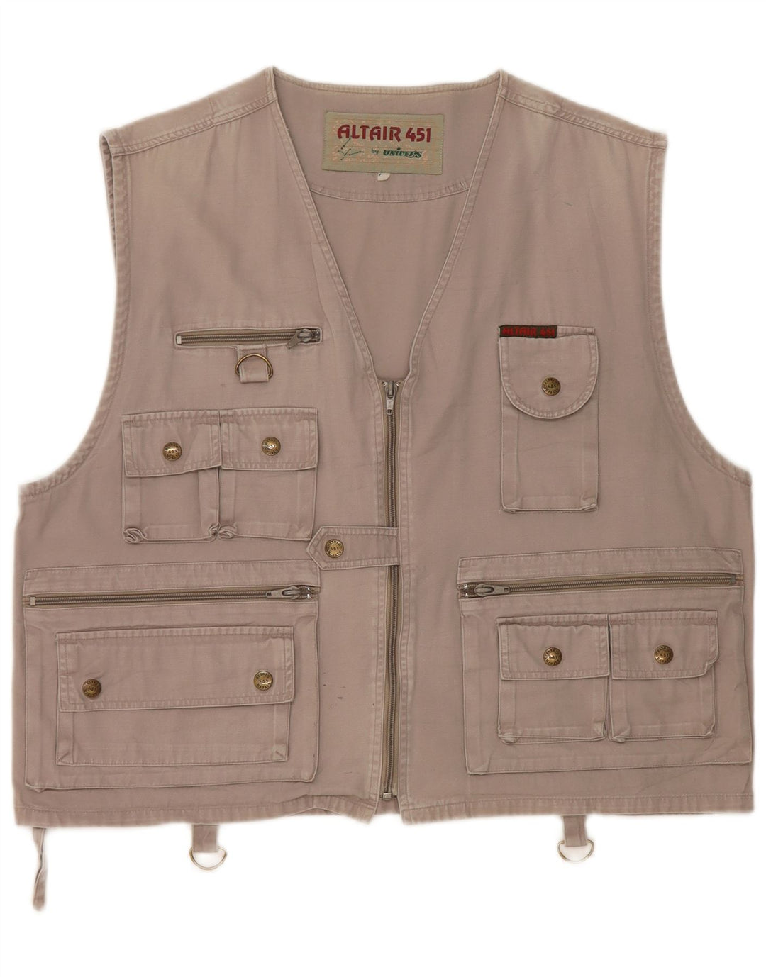 Gilet pratico da uomo vintage UK 38 grigio medio