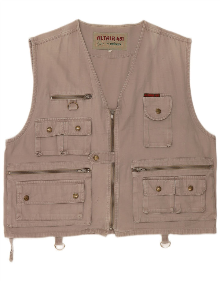 Gilet pratico da uomo vintage UK 38 grigio medio