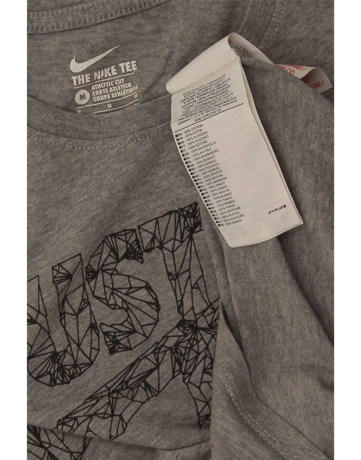 T-shirt grafica Nike da bambino con taglio atletico, 10-11 anni, cotone grigio medio