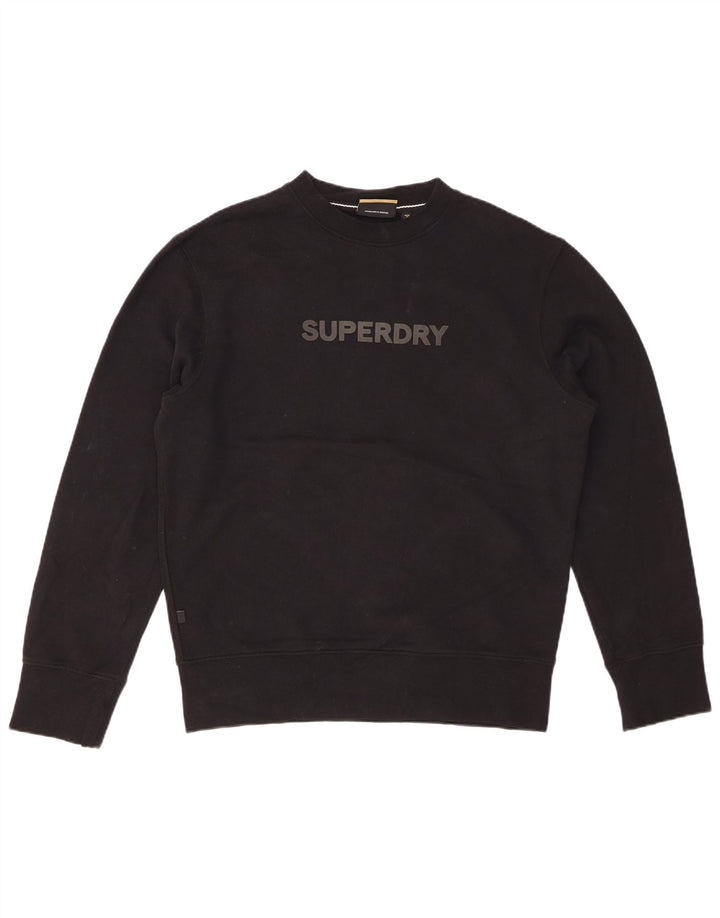 Felpa grafica da uomo SUPERDRY Maglione piccolo cotone nero