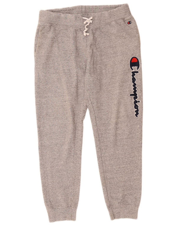 Pantaloni da tuta con grafica da uomo Champion, pantaloni da jogging, grandi, in cotone grigio screziato
