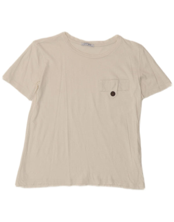 T-shirt Zara da donna Top UK 10 piccola bianca