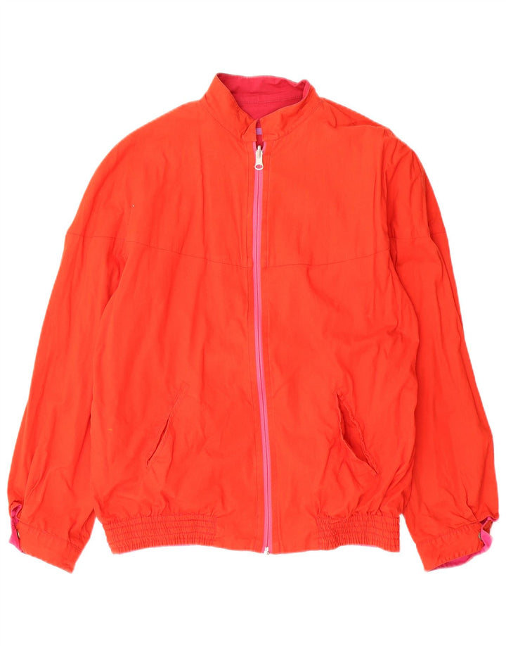 Giubbotto bomber reversibile da donna vintage UK 12 rosa medio geometrico