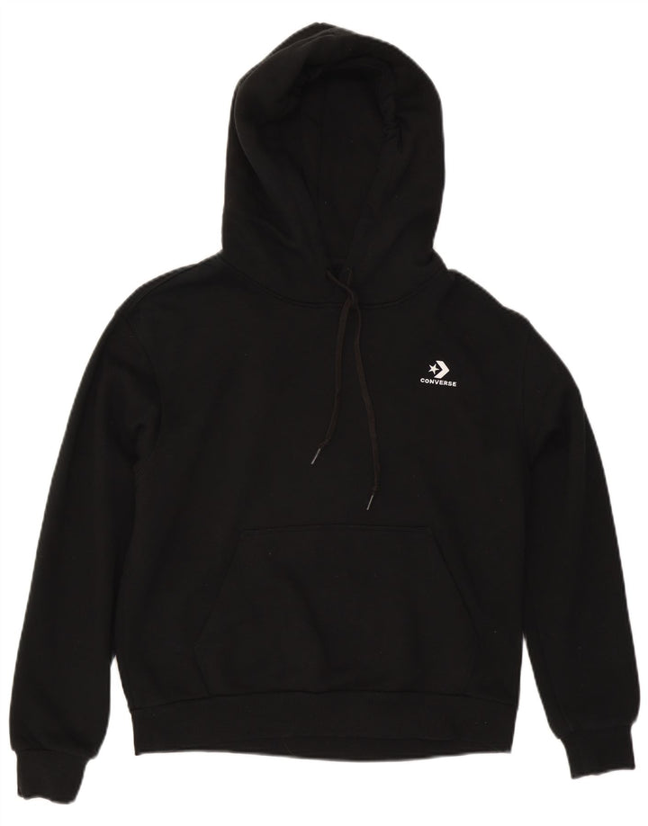 CONVERSE Felpa con cappuccio da donna UK 14 Cotone nero medio