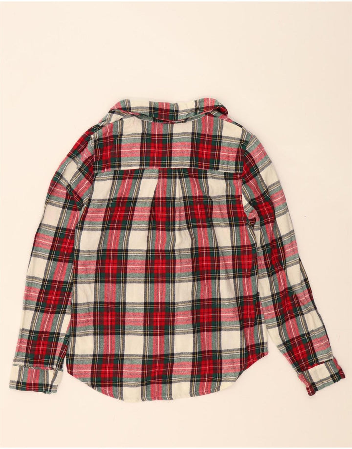 JOULES Womens Flannel Shirt UK 8 Small Red Check Cotton Vintage Joules and Second-Hand Joules from Messina Hembry 