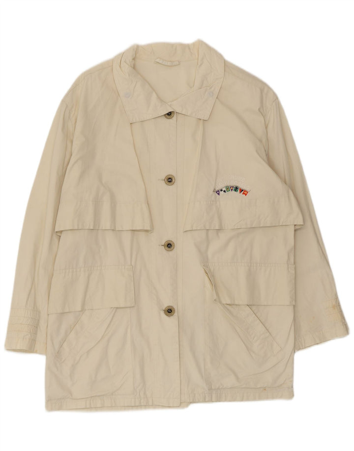 Trench corto da donna Belfe IT 42 cotone bianco sporco medio