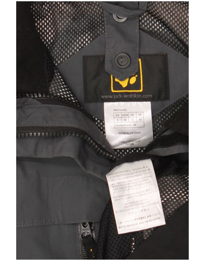 Giacca antipioggia da uomo Jack Wolfskin vestibilità ampia UK 34 Small Grey Colourblock