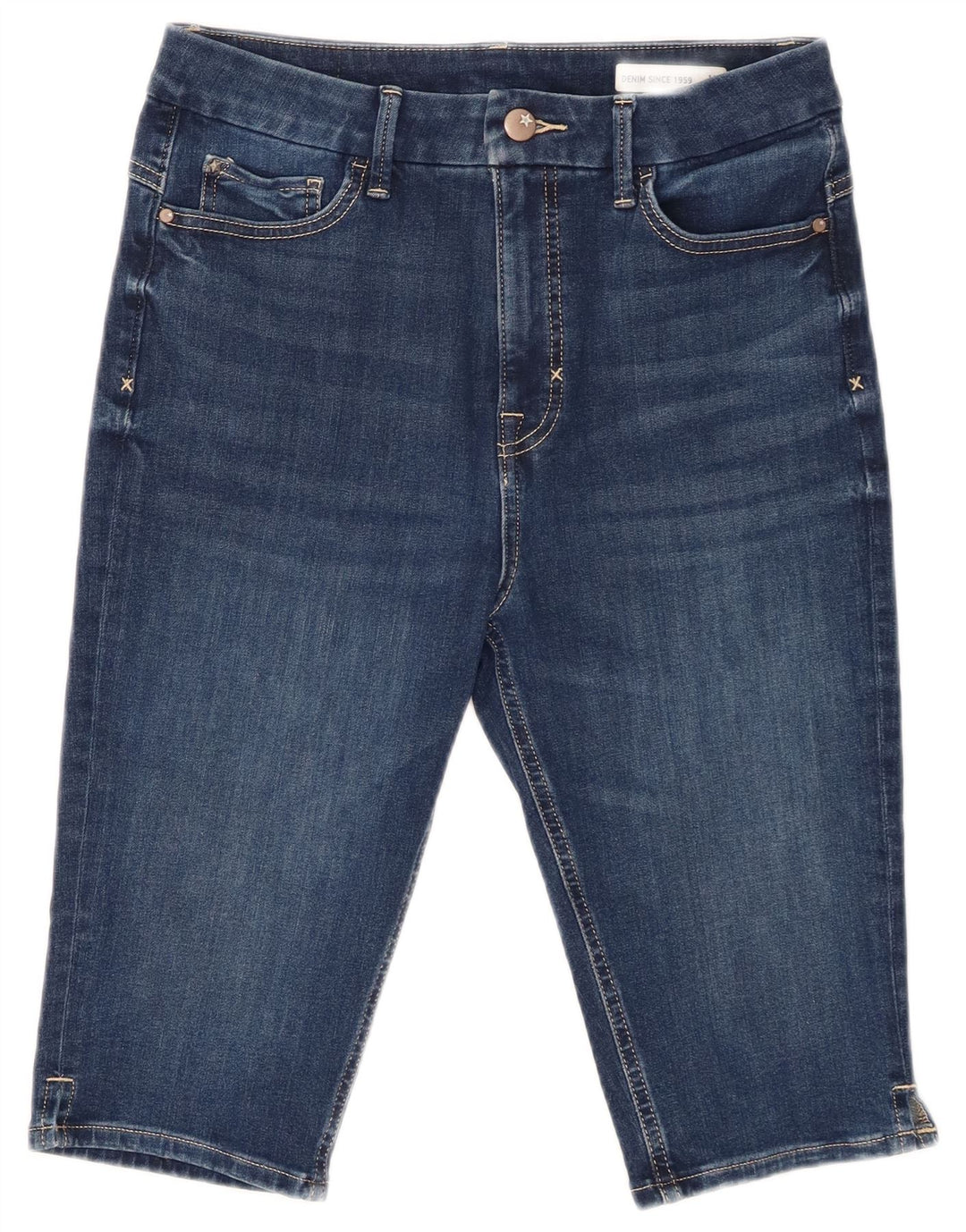 Pantaloncini di jeans da donna Marks & Spencer UK 12 medi W32 cotone blu