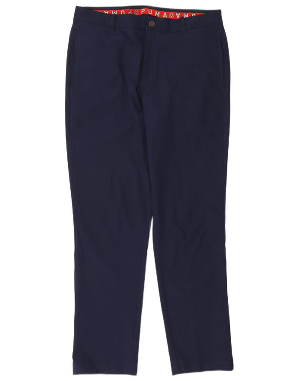 Pantaloni chino slim da uomo Puma W34 L32 poliestere blu navy