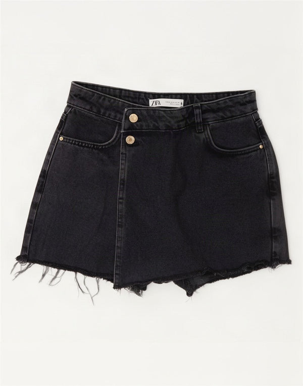 Pantaloncini di jeans a vita alta da donna Zara medi W28 grigi