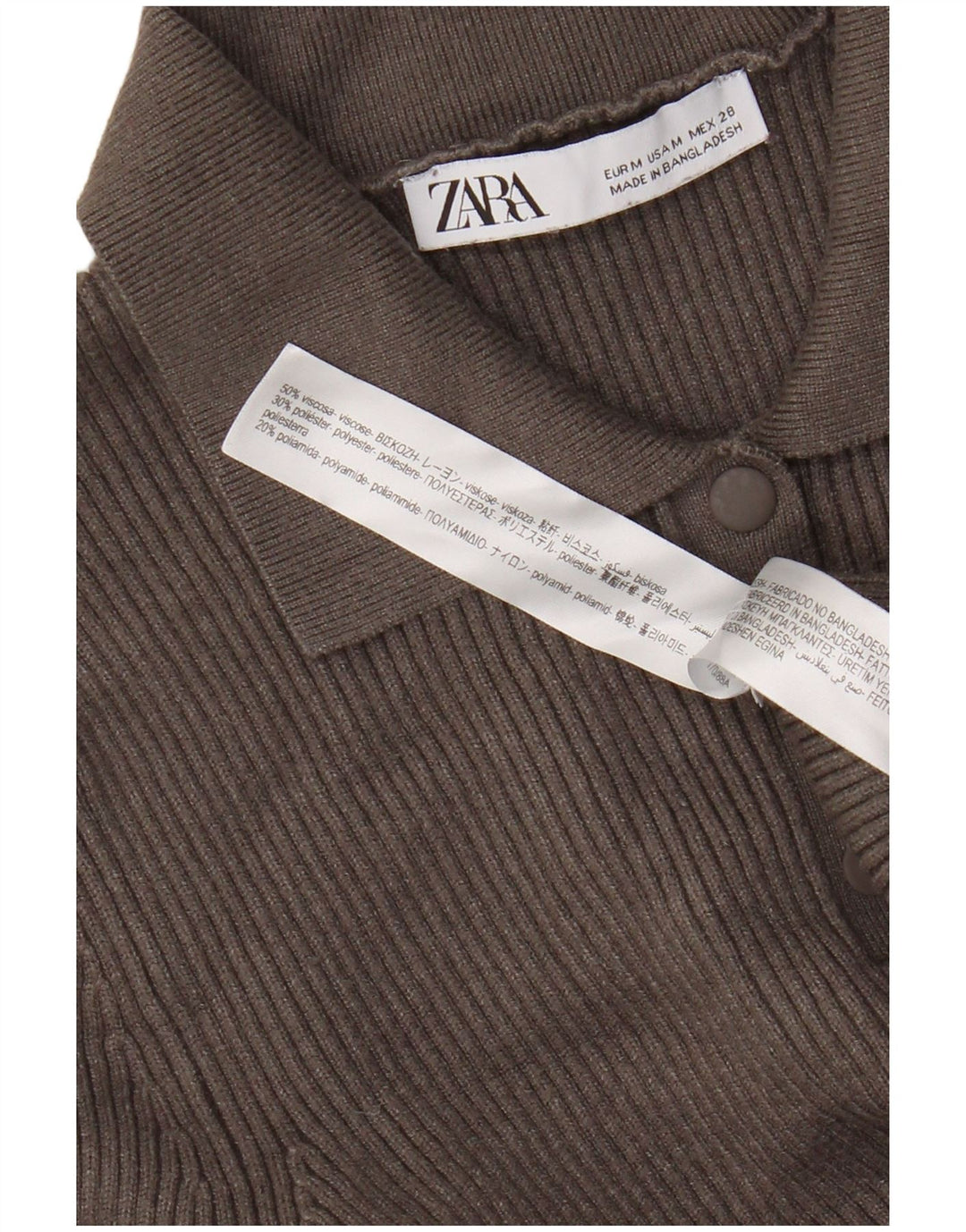 Maglione maglione collo alto da donna Zara UK 12 Viscosa grigio medio