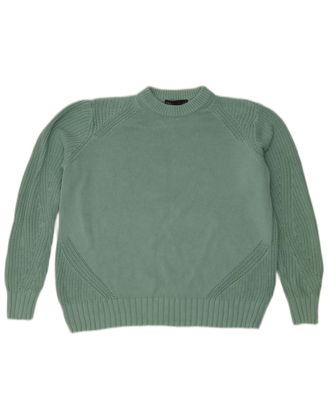 Maglione maglione girocollo da uomo Marks & Spencer in cotone turchese medio