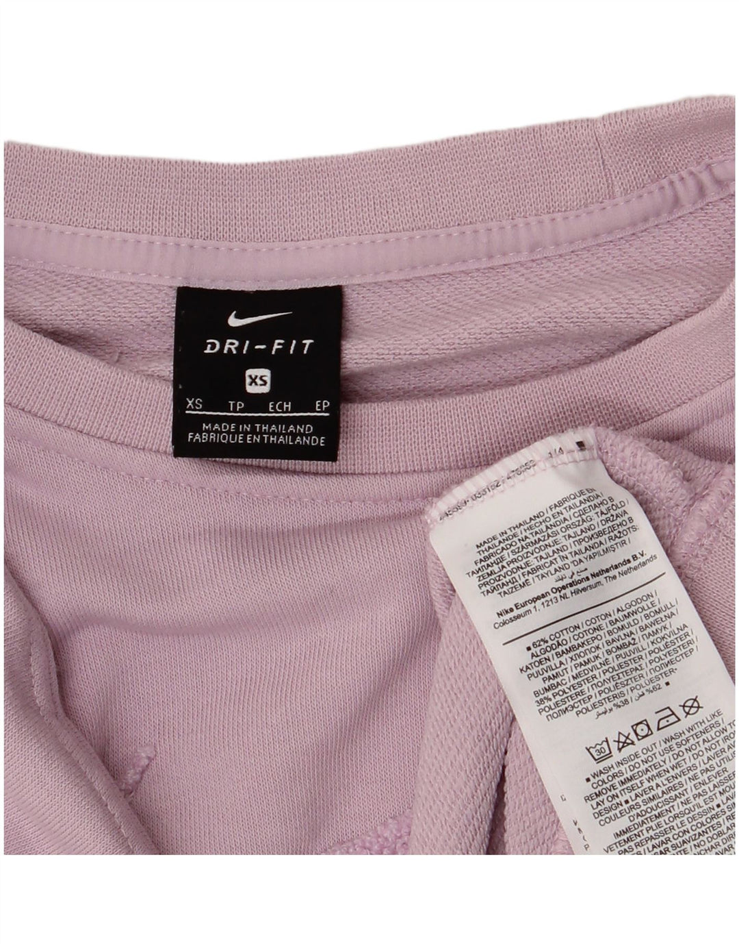 Felpa con grafica oversize Nike Dri Fit da donna UK 6 XS Viola