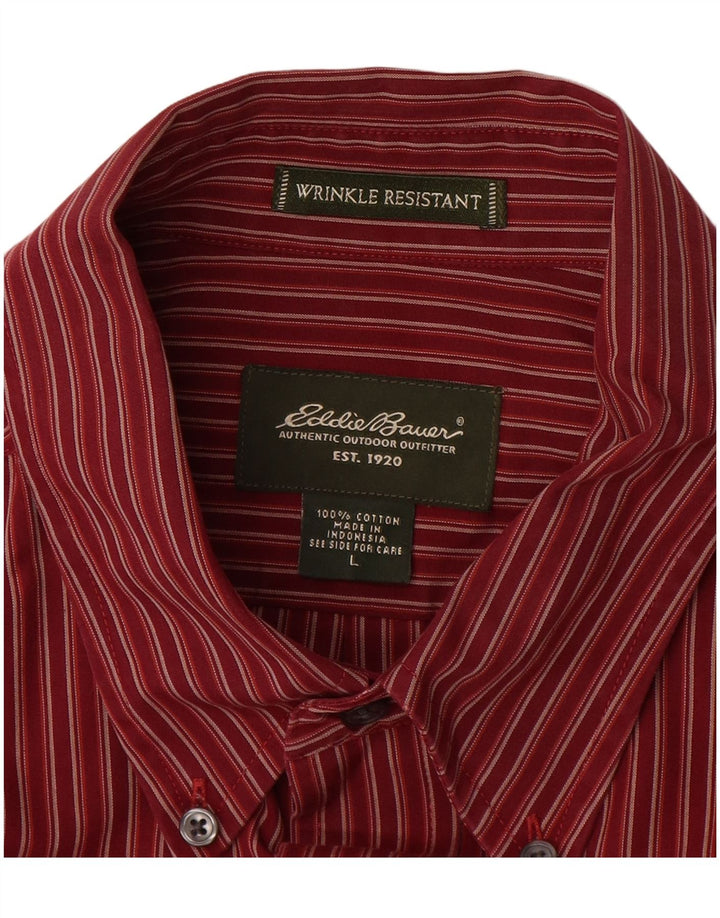 Camicia da uomo EDDIE BAUER grande cotone gessato rosso