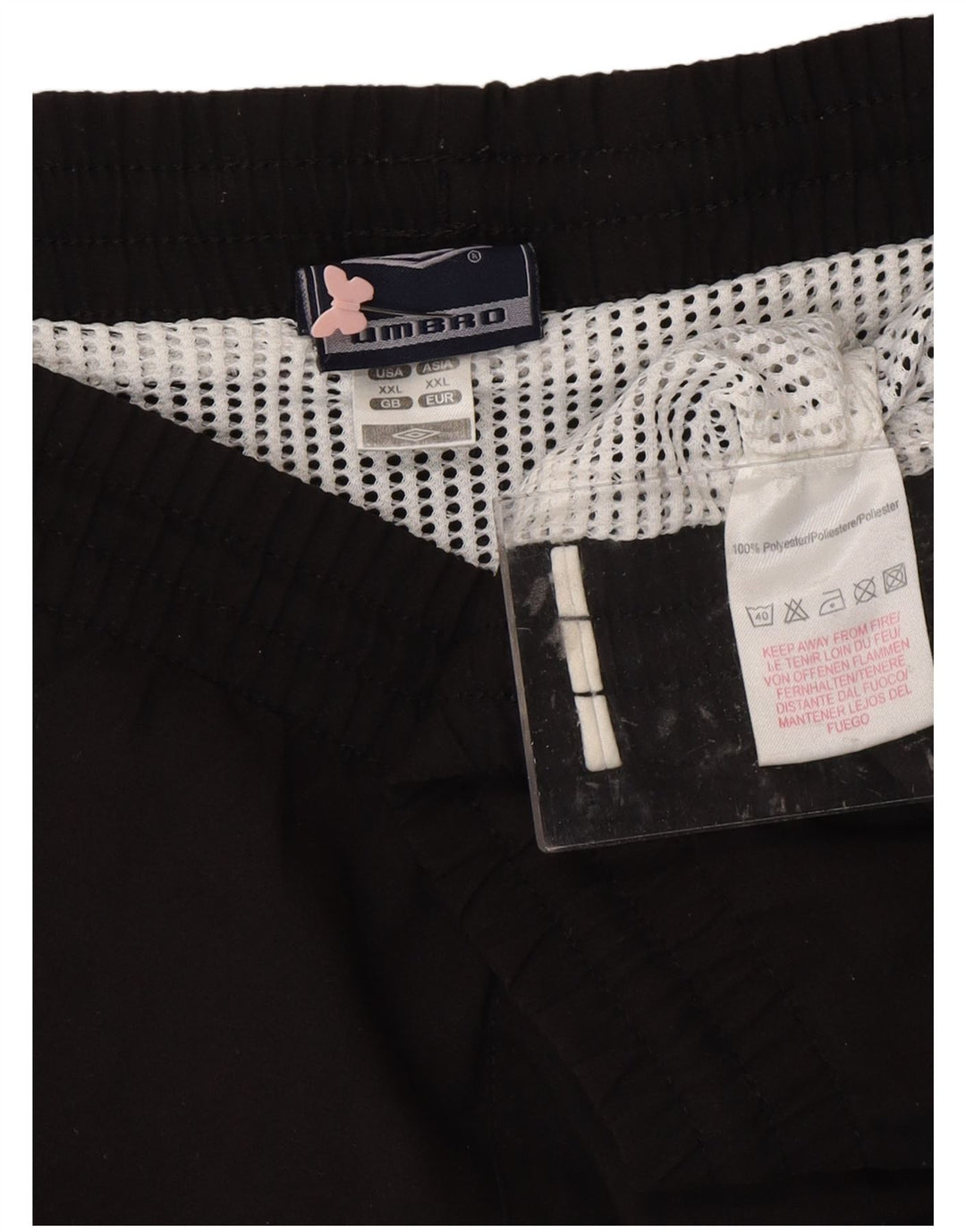 Pantaloncini sportivi grafici da uomo UMBRO 2XL poliestere nero